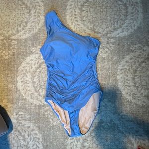 JCrew Ruched one-shoulder one-piece